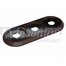 Рамка 3-местная пластиковая коричневая УСАДЬБА GE30703-04