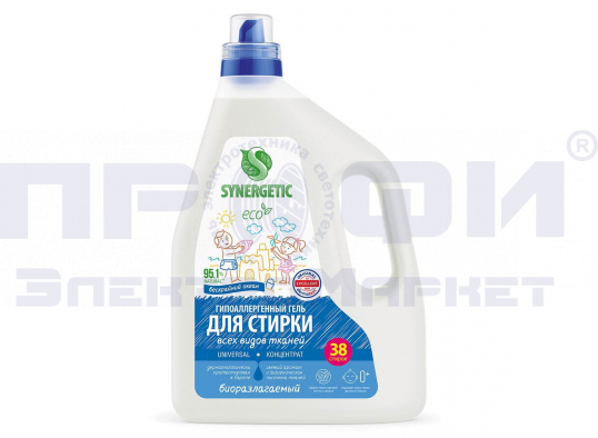 Гель для стирки SYNERGETIC 2,28 л, 38 стирок Гель для стирки SYNERGETIC 2,28 л, 38 стирок
