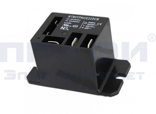 Реле NT90TP-N-C-E-AC220V-S-B,упр.220В 1 пер.конт,40А для котлов