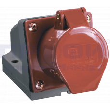 Розетка 124 стационарная 3Р+РЕ 32А 380В IP44 (3S-124)